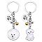 WEWAYSMILE 2 pcs Dog Keychain Car Keychain Pet Pendant Key-Ring Lovely Dog Key-ring Portable Metal Keychain Gift for Pet Lover Birthday Puppy Theme Party Supplies (Bichon Frise), Platinum, 9.8x2.96cm