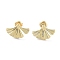 Ion Plating(IP) 304 Stainless Steel Stud Earrings, Leaf, Real 14K Gold Plated, 12x18.5mm