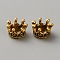 Alloy Rhinestone Settings, Large Hole Beads, Crown, Antique Golden, Fit for 1.5mm Rhinestone, 11.5x6mm, Hole: 6.5mm