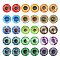 30Pcs 15 Colors Luminous Self Adhesive Glass Eyes Cabochons, Glow in the Dark, for Doll Making Accessories, Dome/Half Round, Mixed Color, 20x5mm, 2pcs/color