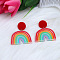 Acrylic Stud Earrings, for Women, Rainbow, 45mm