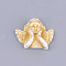 Resin Cabochons, Spray Painted, Angel, Goldenrod, 25x31x9.5mm