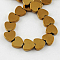 Non-magnetic Synthetic Hematite Beads Strands, Grade A, Heart, Golden Plated, 6x6x2mm, Hole: 1mm, 66pcs/strand, 15.5 inch