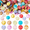 160Pcs 10 Colors Spray Paint Natural Akoya Shell Pendants, Mother of Pearl Shell Disc Charms, Mixed Color, 15x1~3mm, Hole: 1.1~1.5mm, 16pcs/color