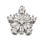 Brass Micro Pave Cubic Zirconia Pendatns, Snowflake, Platinum, 15x14x4mm, Hole: 1mm