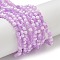 Crackle Glass Beads Strands, Rondelle, Medium Purple, 4.5mm, Hole: 0.7mm