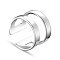 Simple Fashion Rhodium Plated 925 Sterling Silver Cuff Rings, Open Rings, Platinum, Size 10, 20mm