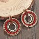 Плоские круглые серьги из сплава стеклянных бусин FS-WG07C70-03-2