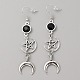 Серьги с подвесками в виде звезды из черной смолы и луны EJEW-WH0009-43-1