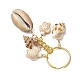 Натуральная ракушка в морском стиле с брелками из синтетической бирюзы KEYC-JKC01231-05-4