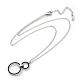 Ожерелья с подвесками из двойных колец из нержавеющей стали 304 с блестящими стразами NJEW-V001-04P-4