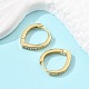 Серьги-кольца Huggie из латуни с прозрачным фианитом и прозрачным фианитом EJEW-A058-26G-4