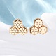 Латунь серьги EJEW-D288-10G-4