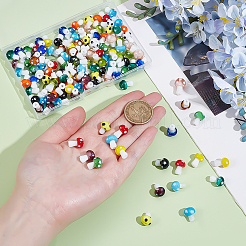 120шт 15 цвета гриб ручной работы бусины лэмпворк LAMP-ME0001-05