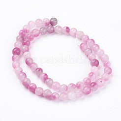 Двухцветные бусины из натурального белого нефрита G-R165-6mm-M1