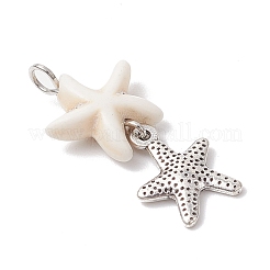 7 шт. 7 стиля подвески из натурального говлита в виде морской звезды и сплава морских животных&nbsp;PALLOY-JF03752-02