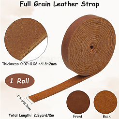 Плоский шнур из воловьей кожи длиной 2 м. AJEW-WH0479-73F-01