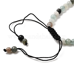 Браслеты из плетеных бусин из амазонита с натуральными цветами PW-WG425AA-01