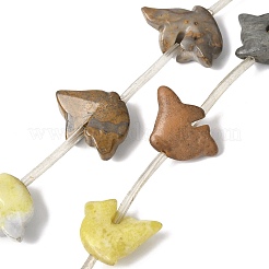 Нити бусин из натуральной яшмы/южнокитайского нефрита/зеленого авантюрина/горчичного камня G-B136-B01