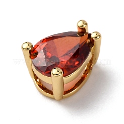 Подвески-слайдеры из латуни с микропаве из кубических цирконий в форме капли KK-C119-16G-02