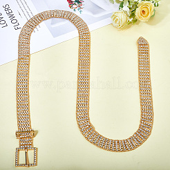 Сплав полный кристалл горный хрусталь 5-рядные цепные ремни AJEW-WH20019-49G