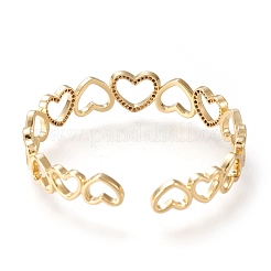 Браслеты-манжеты с прозрачным кубическим цирконием из латуни с микропаве&nbsp;BJEW-F411-02G