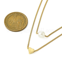 Двухслойное колье из латуни NJEW-JN04918