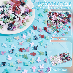 210шт 7 цвета акриловые бусины&nbsp;OACR-UN0001-01