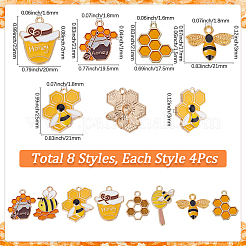 32 шт. 8 стиля подвески из сплава и эмали на тему пчел&nbsp;FIND-SC0014-28