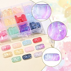 72 шт. 12-цветные прозрачные стеклянные подвески-соединители&nbsp;GLAA-FS0002-11