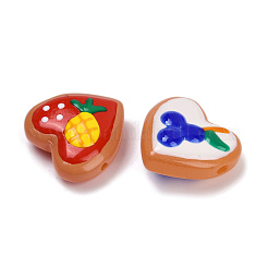 Нити бусин-лэмпворк в форме сердца ручной работы LAMP-P069-04A-07