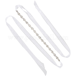 Металлические пояса для талии со стразами в форме конского глаза для свадебного платья&nbsp;AJEW-WH20080-65C-S