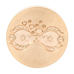 Золотая тональная круглая сургучная печать AJEW-S087-01G-05