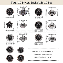 100 шт. 10 стиля 1-дырочные пуговицы из искусственной жемчужины на ножке из смолы FIND-NB0003-93