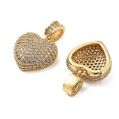 Латунные подвески в форме сердца с микропаве из полностью прозрачного кубического циркония KK-Z114-09G