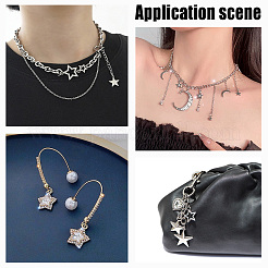 50шт. 10 комплекта подвесок из сплава платинового тона со стразами ALRI-PH0001-28