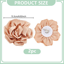 2 шт. полиэстеровые цветочные железные булавки&nbsp;JEWB-GO0001-18C