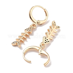 Серьги с подвесками из латуни с покрытием из настоящего 18-каратного золота EJEW-L269-023G