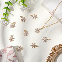 10 шт. латунные подвески в виде снежинок с микропаве из прозрачного кубического циркония&nbsp;KK-BBC0021-78