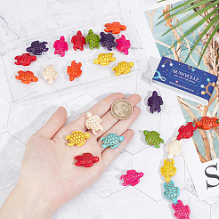 2 нити окрашенных синтетических бирюзовых бусин G-SC0002-92