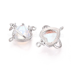 Подвески-сердечки в виде планеты из кубического циркония из прозрачного латунного стекла с подвесками-звездочками KK-N267-04G