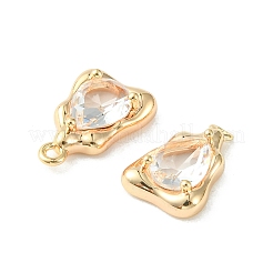Латунные микропаве прозрачные кубические циркониевые подвески KK-L208-09G-A