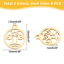 16 шт. 2-цветное ионное покрытие (IP) 201 подвески из нержавеющей стали&nbsp;STAS-UN0029-29