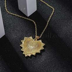 Латунные микропаве прозрачные кубические цирконии ожерелья с подвеской в виде сердца для женщин&nbsp;LS-NJEW-S438-07B-G