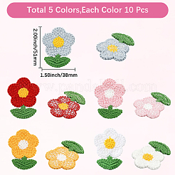 50 шт. 5-х цветные аксессуары для украшения из полиэстера&nbsp;DIY-CY0001-74B