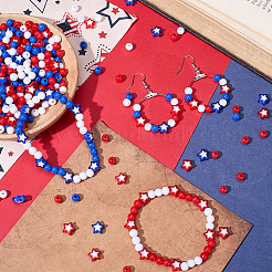 Непрозрачные акриловые бусины на тему дня независимости&nbsp;MACR-SC0001-82