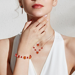 1 нить бусин из натурального красного агата&nbsp;G-OC0005-77