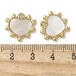 Подвески из нержавеющей стали 304 с покрытием из натуральной раковины морского ушка/белой раковины&nbsp;STAS-U037-06G-02