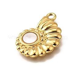 Подвески из натуральной белой ракушки из нержавеющей стали 304&nbsp;STAS-C122-21C-02G