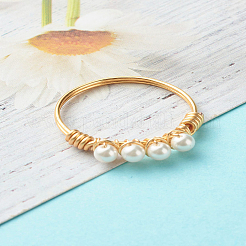 Круглые жемчужные бусины ракушки перстни X1-RJEW-TA00001